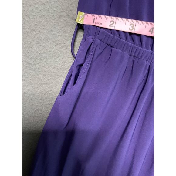 Simply Styled Halter Top Purple Jumpsuit Size S/C, Elastic Waist & Pockets - Picture 7 of 9